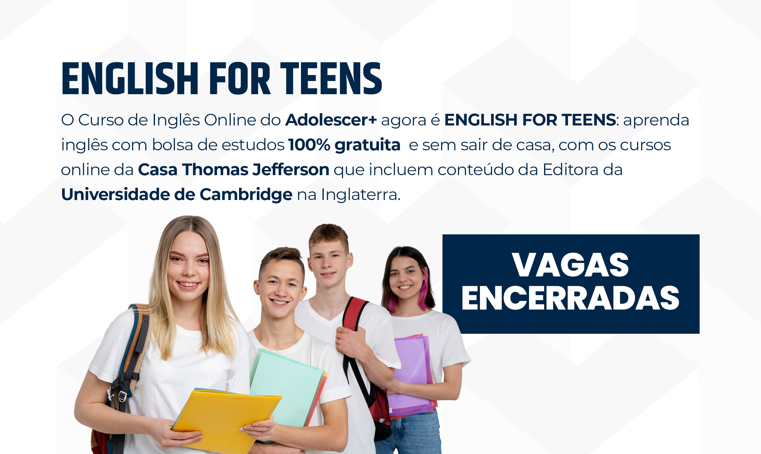 english for teens adolescer+ vagas encerradas